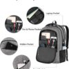 MATEIN Travel Laptop Backpack, 17 Inch Work TSA Approved Carry on Backpack, Large Computer Business Bag for Men Women with USB Port and Trolley Sleeve, College School Rucksack Book Bag, Grey - Image 8
