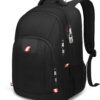 Travel Laptop Backpack, Black Backpack for Men and Women with USB Slit Business Computer Back Pack (Black, 15.6 Inch)