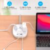Flat Plug Power Strip, 6ft Ultra Flat Extension Cord - 3 Outlets 4 USB Ports (2 USB C) 22.5W/4.5A Desktop Charging Station, Power Strip No Surge Protection for Cruise Ship, Dorm Room Travel Essentials - Image 4