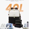 LOVEVOOK Travel Backpack for Women, TSA Carry On Backpack Flight Approved Luggage, 40L Water Resistant Personal Item Daypack Large Weekender Bag fit 17 inch Laptop with 3 Cubes, Beige-black-brown - Image 4
