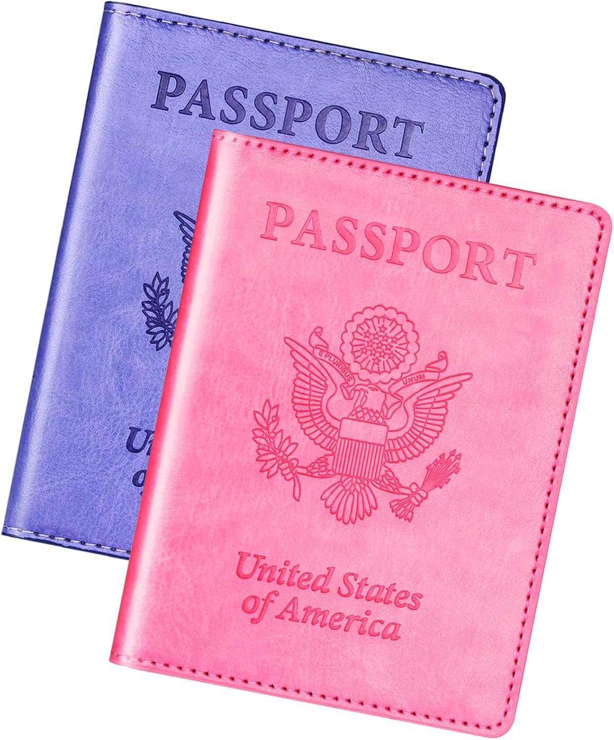 Herain Passport Holder for Travel Cruise Essentials 2 Pcs, Passport Cover Wallet Case Women Men Family, Passports Book Holders Travel Gifts Accessories Vacation Must Haves