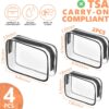 AURUZA Clear Makeup Bag,Portable Travel Toiletry Bags with Zipper, TSA Approved Clear Organizer Bags, PVC Cosmetic Pouch for Airport Airline Compliant - Image 2