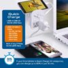 Ceptics 35W Universal Travel Adapter Kit – 2 USA sockets, USB-A, USBC, 1x PD 35W USB-C and USBC Cable, Surge Protected, Plugs for EU, UK, China, AU, Japan - for Laptop, Phone, Camera-ETL Tested - Image 5