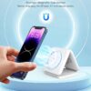 Charging Station for Apple Multiple Devices - 3 in 1 Foldable Magnetic Wireless Charger Dock - Travel Charging Pad for iPhone 16 15 14 13 12 Pro Max Plus Watch & Airpods - Image 7