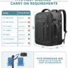 Travel Backpack, 50L Expandable Extra Large Laptop Backpack, Carry On Backpack Water Resistant Business Suitcase Daypack Bag Fits 17 Inch Laptops, Travel Gifts for Men Women, Black - Image 3