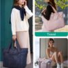 BAGSMART Tote Bag for Women, Foldable Tote Bag With Zipper Travel Large Shoulder Bag Handbag for Work-16.5''l X 6''wx 14''h - Image 4
