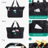 BAGSMART Tote Bag for Women, Foldable Tote Bag With Zipper Travel Large Shoulder Bag Handbag for Work-16.5''l X 6''wx 14''h - Image 5