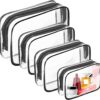 AURUZA Clear Makeup Bag,Portable Travel Toiletry Bags with Zipper, TSA Approved Clear Organizer Bags, PVC Cosmetic Pouch for Airport Airline Compliant