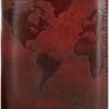 kandouren RFID Blocking Passport Holder Cover Case,Travel Luggage Passport Wallet Made with Brown Map Crazy Horse PU Leather for Men & Women