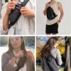 WATERFLY Crossbody Sling Backpack Sling Bag Travel Hiking Chest Bag Daypack (Black) - Image 3