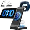 2025 Traveling Wireless Mag-Safe Fast Charging Station,Magnetic 3 in 1 Charger with Light for iPhone 17 16 15 14 13 12 Pro Max Plus,Apple Watch Series & Air pods 4 3 2 Pro-Gifts for Wife & Husband