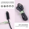 OneLeaf 30Pcs Cord Organizer, Silicone Cable Ties Reusable, Cord Ties for Electronics, Multipurpose Elastic Wire Ties, Travel Essentials for Cable Organizer, Wire Organizers for Fastening Cords - Image 6