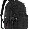 BAGSMART College Laptop Backpack, Travel Backpack for Women, Quilted Casual Daypack, Water-Resistant Bookbag for 15.6 Inch Laptop, Black
