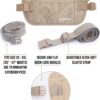Money Belt for Travel - Hidden Travel Pouch Protect Your Credit and Money With RFID Blocking Passport Holder Waist Wallet (Khaki) - Image 4