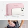 BAGSMART Electronics Organizer Travel Case, Cord Storage for Chargers Cables Phones, Compact Tech Accessories Pouch, Pink - Image 5
