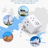 2 Pack European Travel Plug Adapter, International Power Plug Adapter with 3 Outlets 3 USB Charging Ports(1 USB C), Type C Plug Adapter Travel Essentials to Most Europe EU Spain Italy France Germany - Image 3