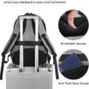 MATEIN Travel Laptop Backpack, 17 Inch Work TSA Approved Carry on Backpack, Large Computer Business Bag for Men Women with USB Port and Trolley Sleeve, College School Rucksack Book Bag, Grey - Image 3