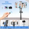 Selfie Stick Travel Tripod for Cell Phone with Remote Control and Phone Holder, Extendable Selfie Stick for iPhone, iPhone Tripod for Video Recording, 50 Inch, Black - Image 6