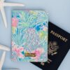 Lilly Pulitzer Vegan Leather Passport Holder, Cute Passport Cover, Travel Wallet with Credit Card Slots, Swizzle In - Image 3