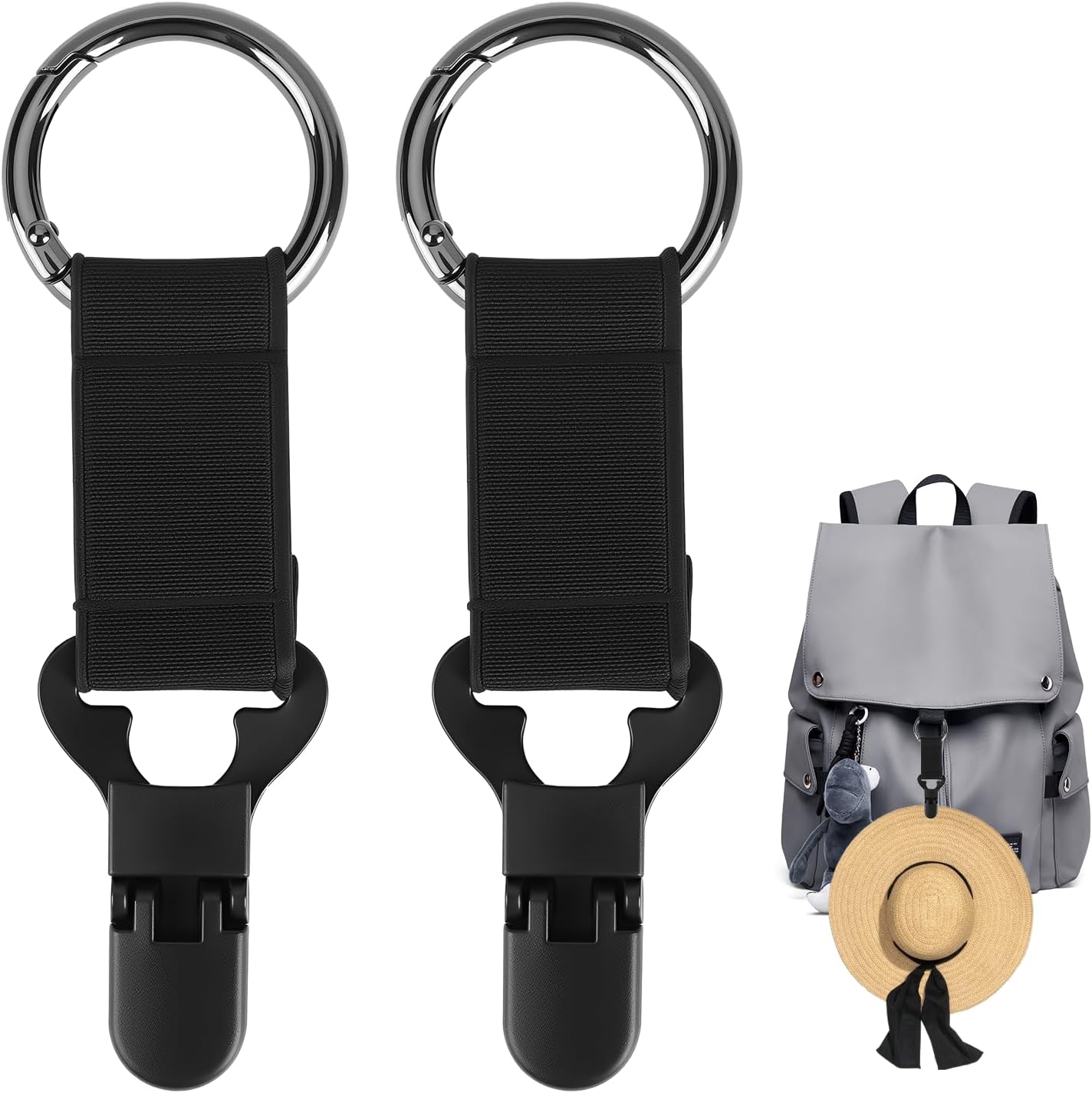 2 Pack Hat Clip for Travel on Bags, Secure Hat Holder Accessory for Vacation Beach Cruise, Must Have Vacation Essential Accessories for Backpack Luggage Handbag Hiking Enthusiasts