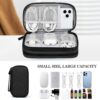 FYY Travel Cable Organizer Pouch Electronic Accessories Carry Case Portable Waterproof Double Layers All-in-One Storage Bag for Cord, Charger, Phone, Earphone Black - Image 6