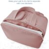 BAGSMART Travel Toiletry Bag, Lightweight Large Wide-open Travel Bag for Women, Puffy Cosmetic Makeup Bag Organizer with Handle for Accessories,Essentials, Toiletries, Dark Pink - Image 5