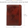 kandouren RFID Blocking Passport Holder Cover Case,Travel Luggage Passport Wallet Made with Brown Map Crazy Horse PU Leather for Men & Women - Image 4