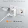 2 Pack European Plug Adapter USB C, TESSAN US to Europe Adapter 4 Outlets 3 USB Charger, Type C International Power Adaptor to Italy Spain France Portugal Iceland Germany, Europe Travel Essentials - Image 5
