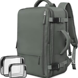 Travel Backpack For Women Men Flight Approved, Carry-on Backpack Bag Luggage, Personal Item Backpack Bag, Laptop Backpack Casual Daypack, Travel Essentials Must Haves, Olive-green