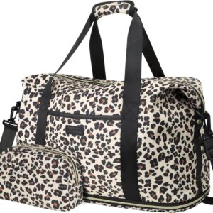 Expandable Travel Duffle Bags Weekender Overnight Bags for Women Men Hospital Bag for Women Labor Delivery with Toiletry Bag Waterproof