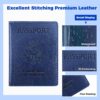 Passport Holder for Travel Men Women - Passport Cover, Passport Wallet Case Travel Essentials Travel Must Haves Accessories Blocking Leather Card Slot Protector for Stocking Stuffers Gifts, Navy Blue - Image 4