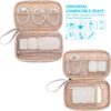 NISHEL Travel Cord Organizer Case, Double Layers Tech Electronic Bag, Essentials for Charger, Cable, Phone, Flash drive, Pink - Image 2