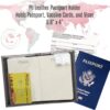 Chrome Passport Cover Vaccine Card Holder Combo, Passport Holder with Vaccine Card Slot (Pink)