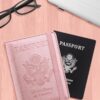 WALNEW Passport Holder for Travel, RFID Passport Cover Wallet for Women Men, PU Leather Passport Book Card Holder Case with Pen, Travelling Essentials for Flying - Image 7