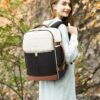 LOVEVOOK Travel Backpack for Women, TSA Carry On Backpack Flight Approved Luggage, 40L Water Resistant Personal Item Daypack Large Weekender Bag fit 17 inch Laptop with 3 Cubes, Beige-black-brown - Image 9
