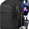 Travel Backpack, Large Carry on Backpack, 17 Inch Laptop Bag, Big Sturdy TSA-Friendly with USB Port College School Rucksack Bag, Gifts for Him Men Women, Black - Image 9