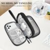 FYY Travel Cable Organizer Pouch Electronic Accessories Carry Case Portable Waterproof Double Layers All-in-One Storage Bag for Cord, Charger, Phone, Earphone Black - Image 5