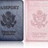 Eoehro 2Pack Passport Holder Wallet Cover Case, Travel Essentials for Women and Men