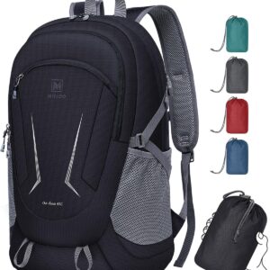 MIYCOO Backpack - Ultra Lightweight Packable Backpack for Travel Camping, 45L Hiking Back Pack Waterproof Foldable Daypack for Men Women Black