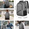 MATEIN Travel Laptop Backpack, 17 Inch Work TSA Approved Carry on Backpack, Large Computer Business Bag for Men Women with USB Port and Trolley Sleeve, College School Rucksack Book Bag, Grey - Image 5