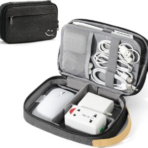 Travelkin Cord Organizer Travel, Electronic Organizer Travel Case, Cable Organizer Bag For Cords,Chargers Phone, Sd Card,Usbs (Black)