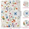 Passport Holder for Travel Essentials, RFID Blocking Leather Cover Wallet with Magnetic Closure, Aesthetic & Cute Passport Book Case for Women and Men - Wildflower - Image 5