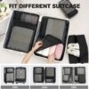 BAGAIL 4 Set/6 Set/8 Set Compression Packing Cubes Travel Accessories Expandable Packing Organizers (Half Mesh, 6-Black) - Image 7