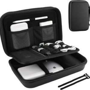 ProCase Hard Travel Electronic Organizer Case for MacBook Power Adapter Chargers Cables Power Bank Apple Magic Mouse Apple Pencil USB Flash Disk SD Card Small Portable Accessories Bag