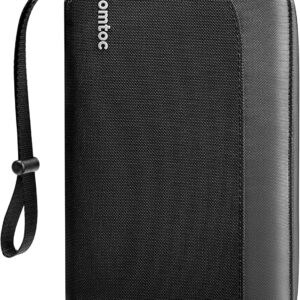 tomtoc Passport Holder Family with RFID Blocking, Passport Wallet Women Men, with Airtag & Sim Card Holder and Eject Pin, Travel Document Organizer with Wrist Strap, Up to 4 Passports, Water-resistant