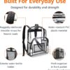 Amazon Basics Transparent School Backpack, With Water-Resistant PVC Plastic Material and Ruggedly Reinforced Shoulder Straps, Clear - Image 2