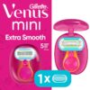Gillette Venus Extra Smooth Travel Razor Kit for Women, Mini Handle + Refill + Case - Image 8