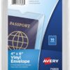 Avery File Envelopes, 4" x 6" Passport Holder, Holds up to 30 Sheets, 10 Clear Vinyl Envelopes (74806)