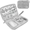 Electronics Organizer Travel Case,Electronic Accessories Storage Bag,Portable Waterproof Cable Organizer Bag,Travel Cord Organizer Bag for Small Charging Cord Storage,Cables,SD Card (Grey)