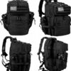 LHI Military Tactical Backpack for Men and Women 45L Army 3 Days Assault Pack Bag Large Rucksack with Molle System - Black - Image 3